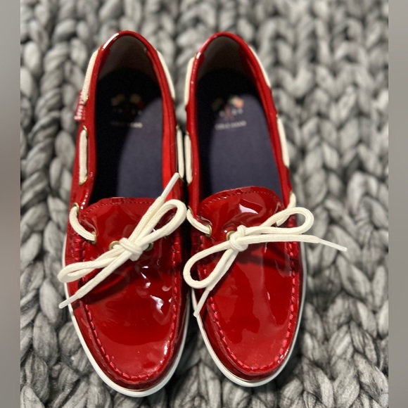 Cole Haan Red Patent Leather Slip On Loafer Women Size 7. - Picture 2 of 8